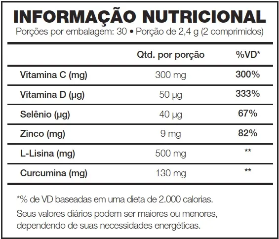 Forever Immublend - Informação Nutricional