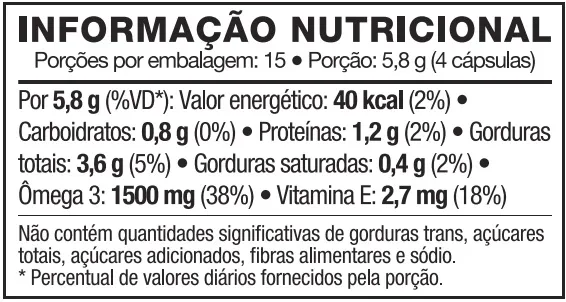Frever Arctic Sea - Informação Nutricional